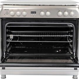 Akai 90X60 cm 5 Gas Burner Full Safety Cooking Range, Stainless Steel - CRMA-960SC"Min 1 year manufacturer warranty"